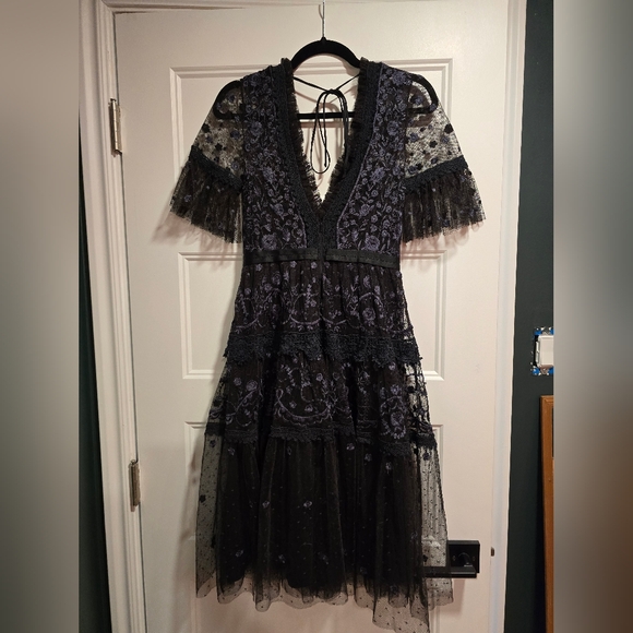 Needle & Thread Midsummer lace midi dress in black - Picture 6 of 9